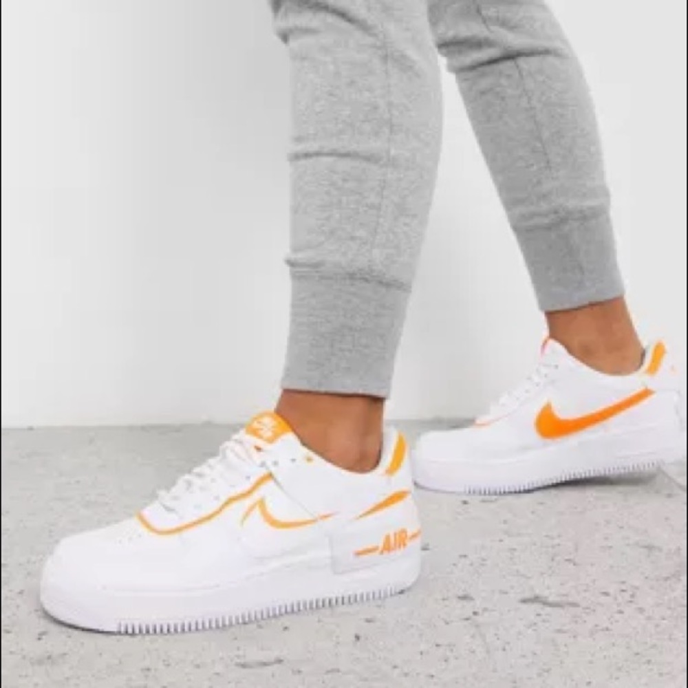 🧡AF1 Shadow Sneaker in Summit White/ Total Orange